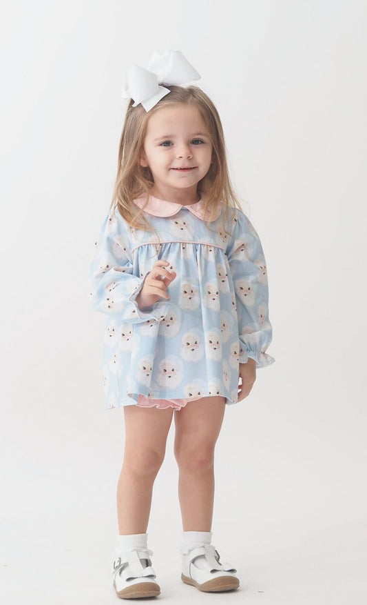 Santa Baby Girl Bubble Bloomer Set