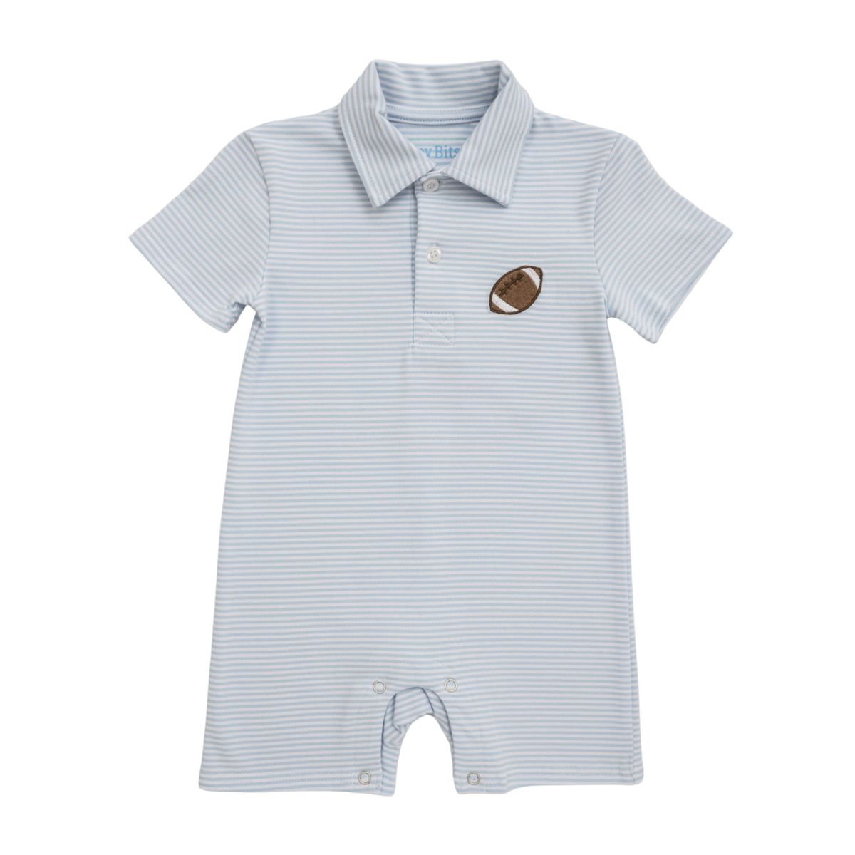 Football Polo Romper Light Blue