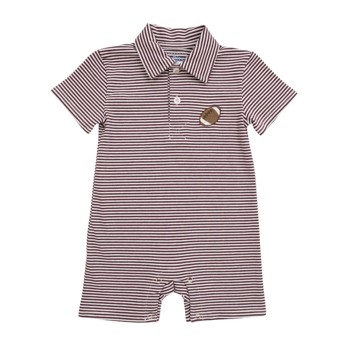 Football Polo Romper Maroon