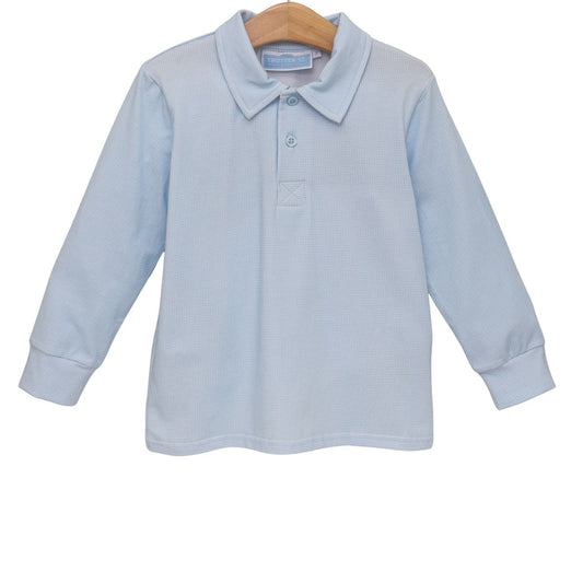 Lt Blue Microgingham Jackson Polo