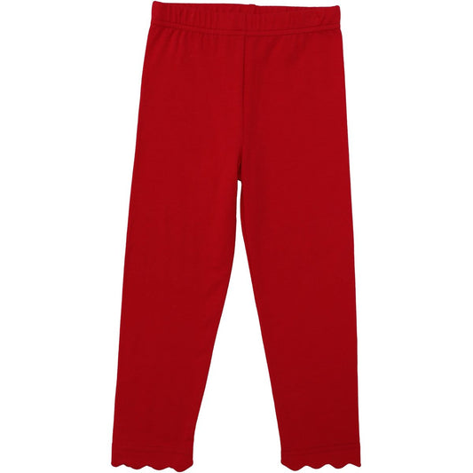 Red Scalloped Leggings