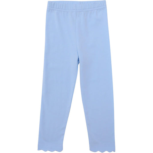 Light Blue Scalloped Leggings
