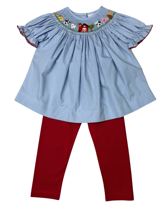 Farm Animals Smocked Bishop Set