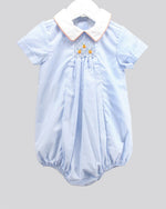 Pumpkins Charm Blue Gingham Dylan Bubble