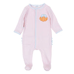 Bowtique Pumpkin Applique Ruffle Footie
