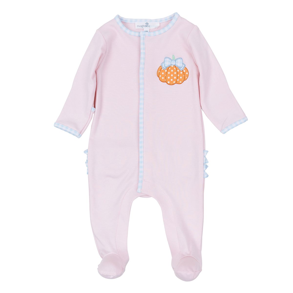 Bowtique Pumpkin Applique Ruffle Footie