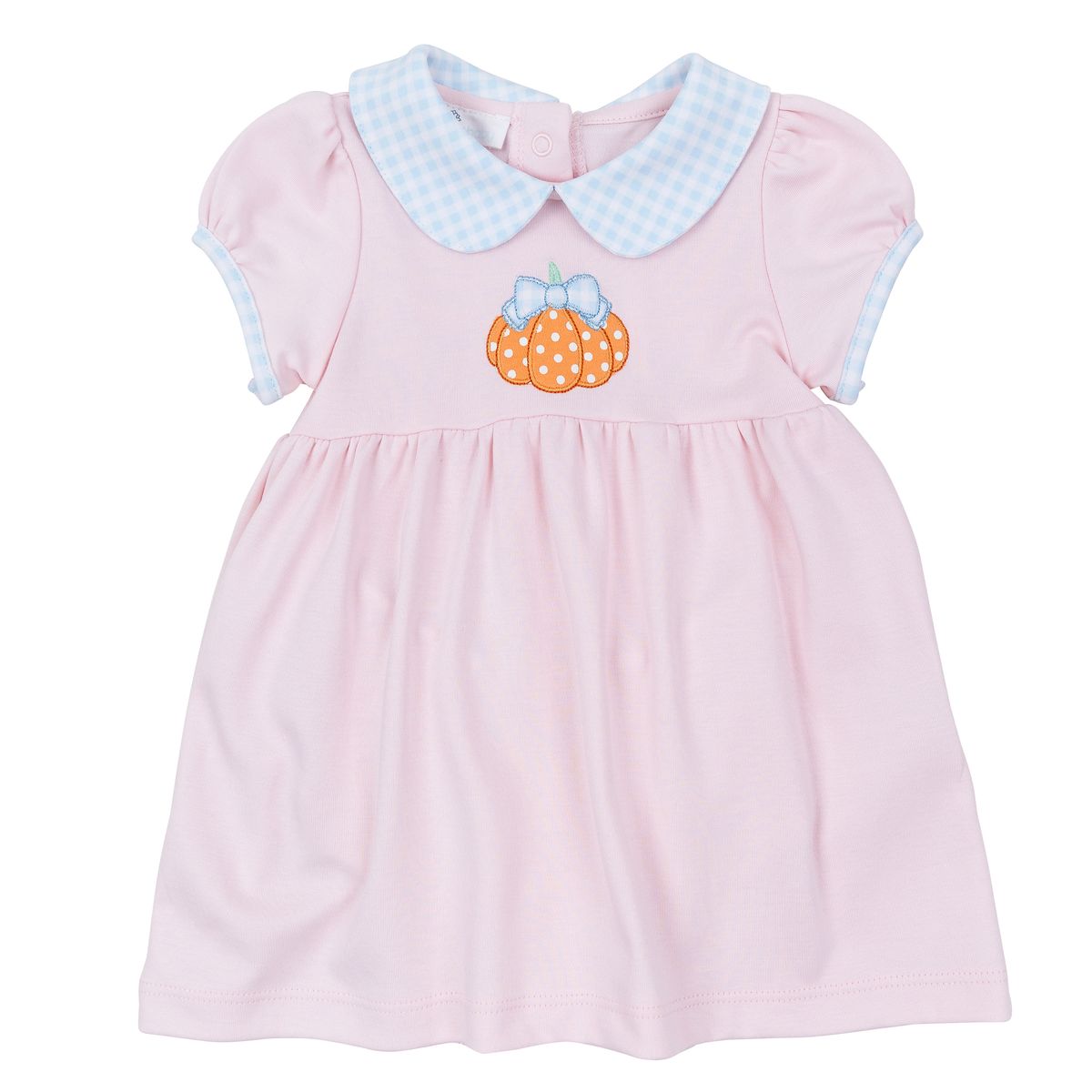 Bowtique Pumpkin Applique Ruffle Collared Dress