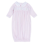 Anna Pink Stripe Smocked Gown