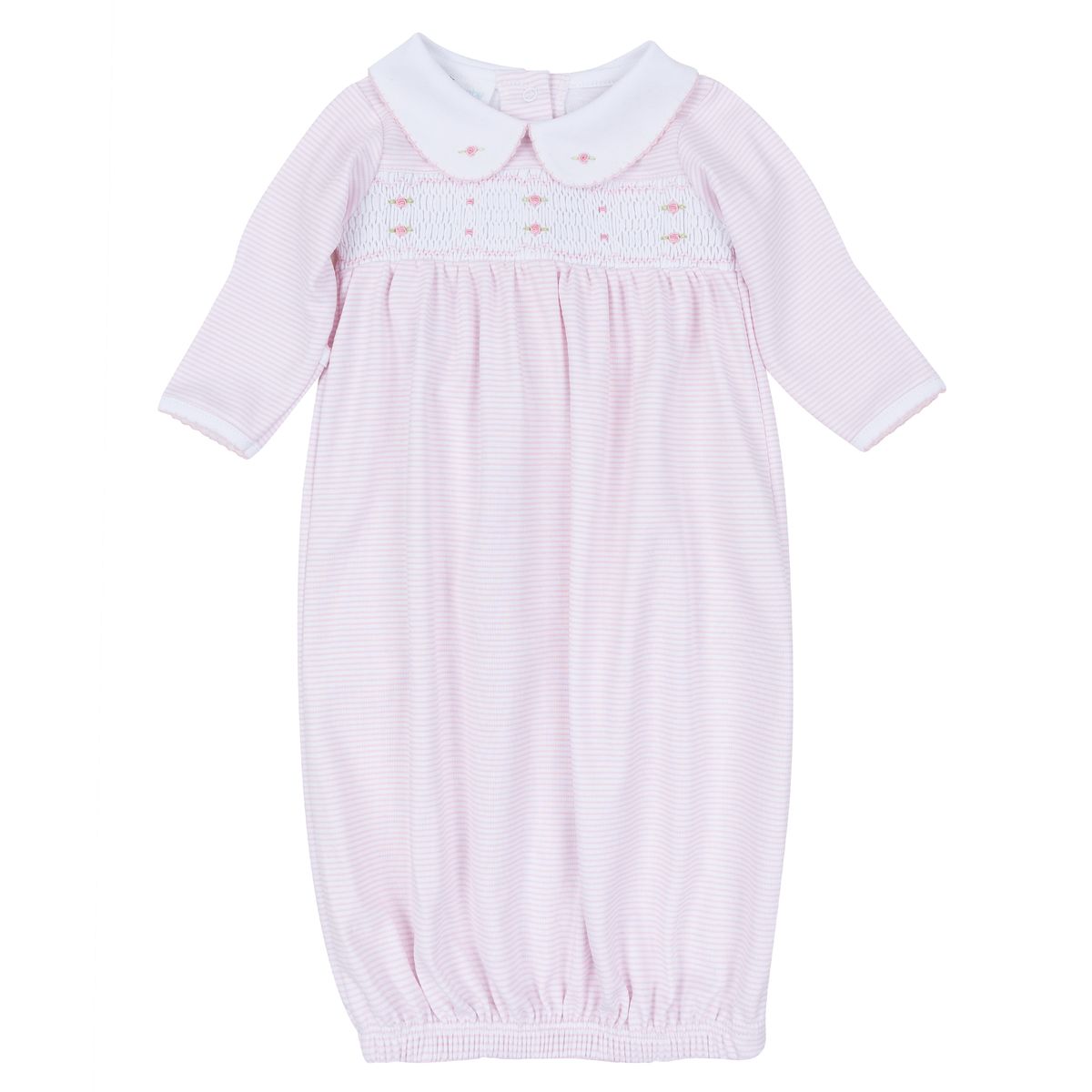 Anna Pink Stripe Smocked Gown