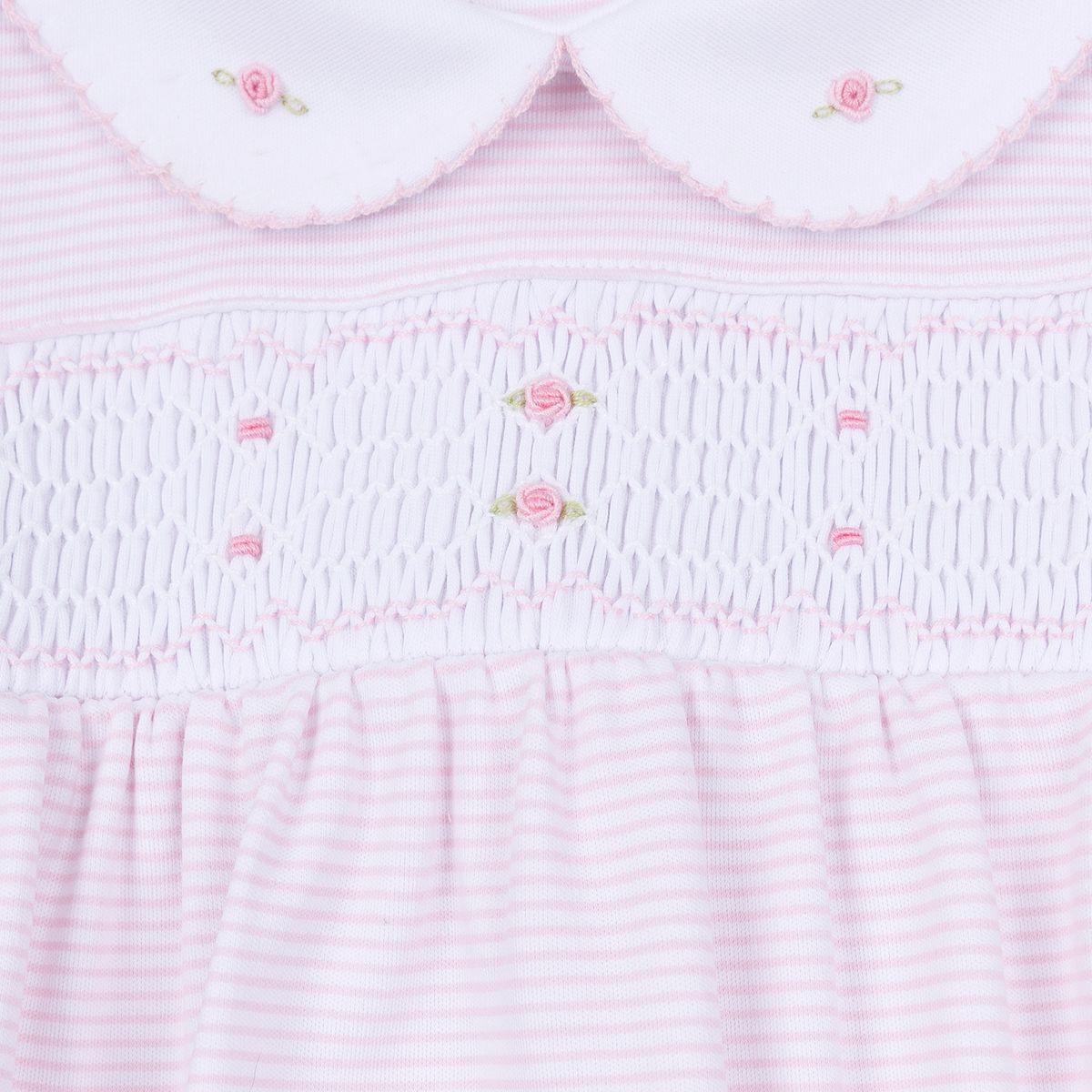 Anna Pink Stripe Smocked Gown