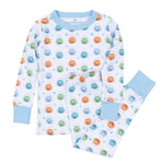 Pumpkin Party Long Pajamas Light Blue