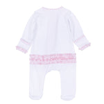 Sweet St. Nick Applique Zip Footie Pink