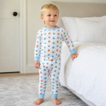 Pumpkin Party Long Pajamas Light Blue