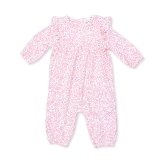 Baby Woodland Ruffle Sleeve Snap Romper