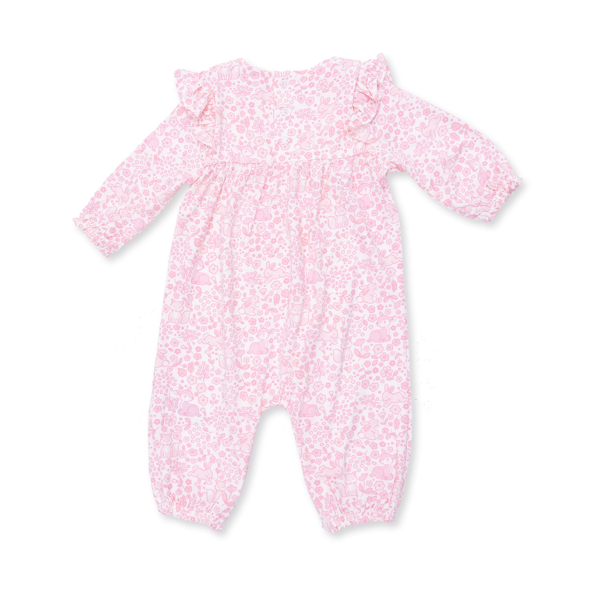 Baby Woodland Ruffle Sleeve Snap Romper