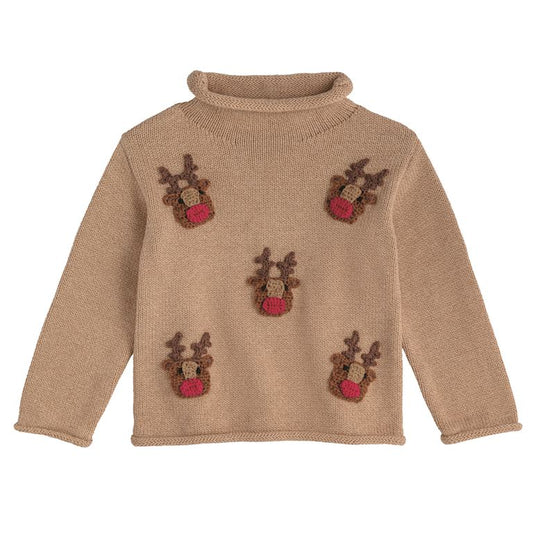 Scattered Reindeer Rollneck Sweater
