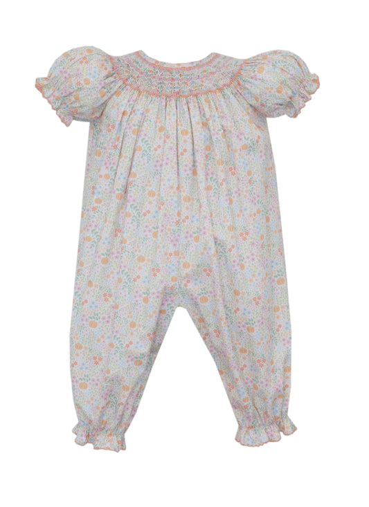 Pumpkin Print Floral Bishop Long Bubble