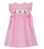 Puppies Girls PInk Check Sleeveless Dress w/ Side Bows