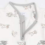 Vintage Airplane Pilots Zip Neck Romper