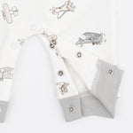 Vintage Airplane Pilots Zip Neck Romper
