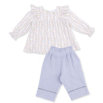 Catarina Floral Ruffle Tunic w/Smocked Waist Pant