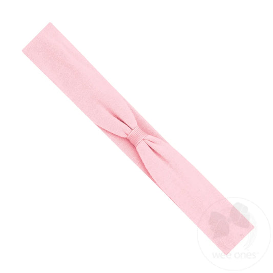 Lt Pink Jersey Add-a-Bow Headband