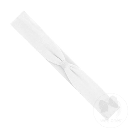 White Jersey Add-a-Bow Headband