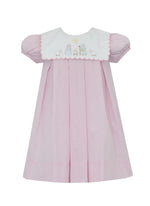 Pre-Order Nativity Pink Gingham Dress w/Scalloped Collar
