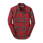 Red Holiday Tartan Plaid Organic Stretch Poplin Shirt