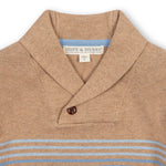 Camel Heather Stripe Organic Collar Sweater
