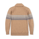 Camel Heather Stripe Organic Collar Sweater