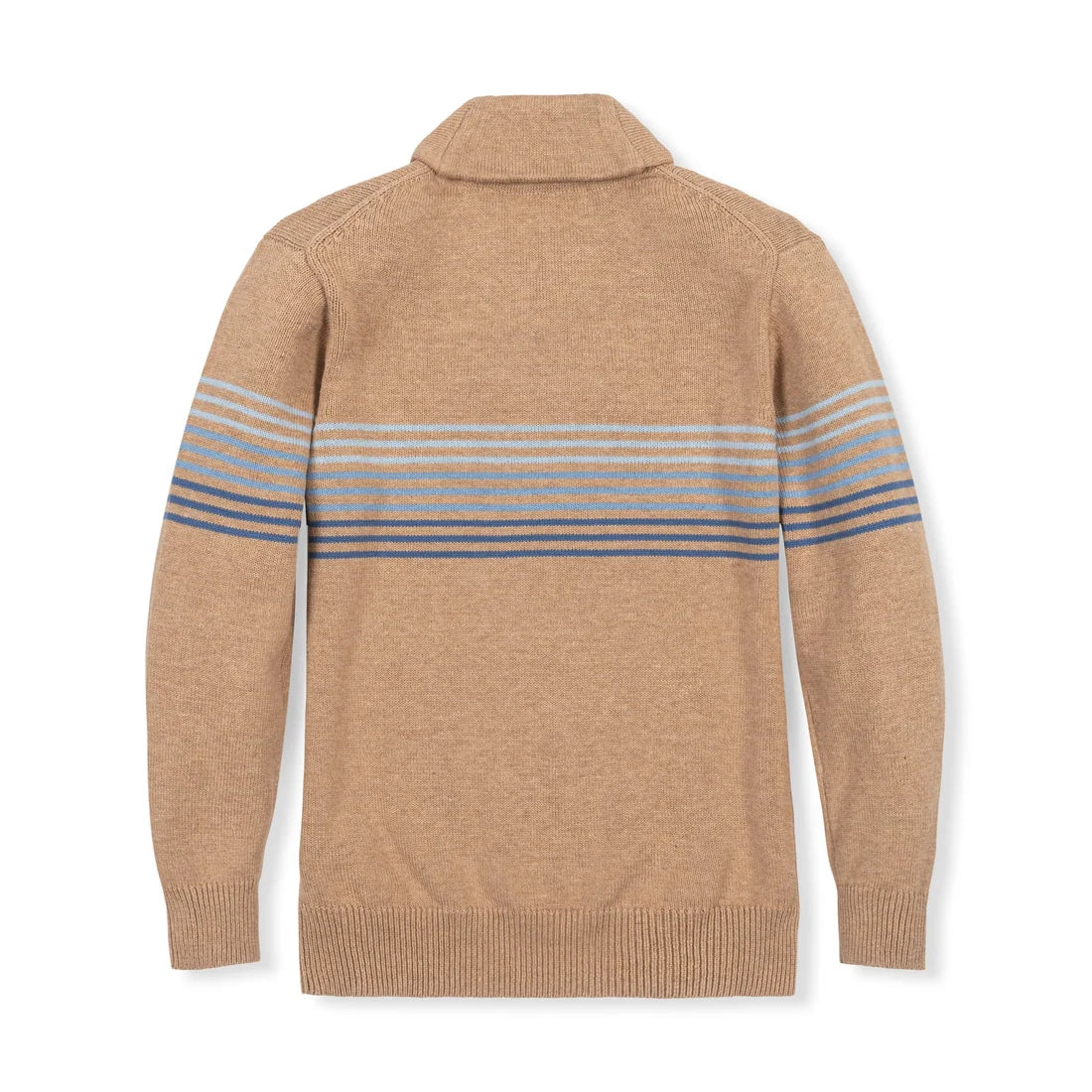 Camel Heather Stripe Organic Collar Sweater