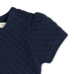 Navy Quilted Knit Skater Dress