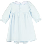 Blue Warm Winter Home Smocked Dress
