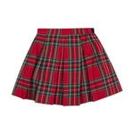 Black Ruffle Trim Top w/Red Holiday Tartan Skirt