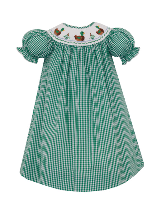 Mallard Ducks Green Gingham Bishop