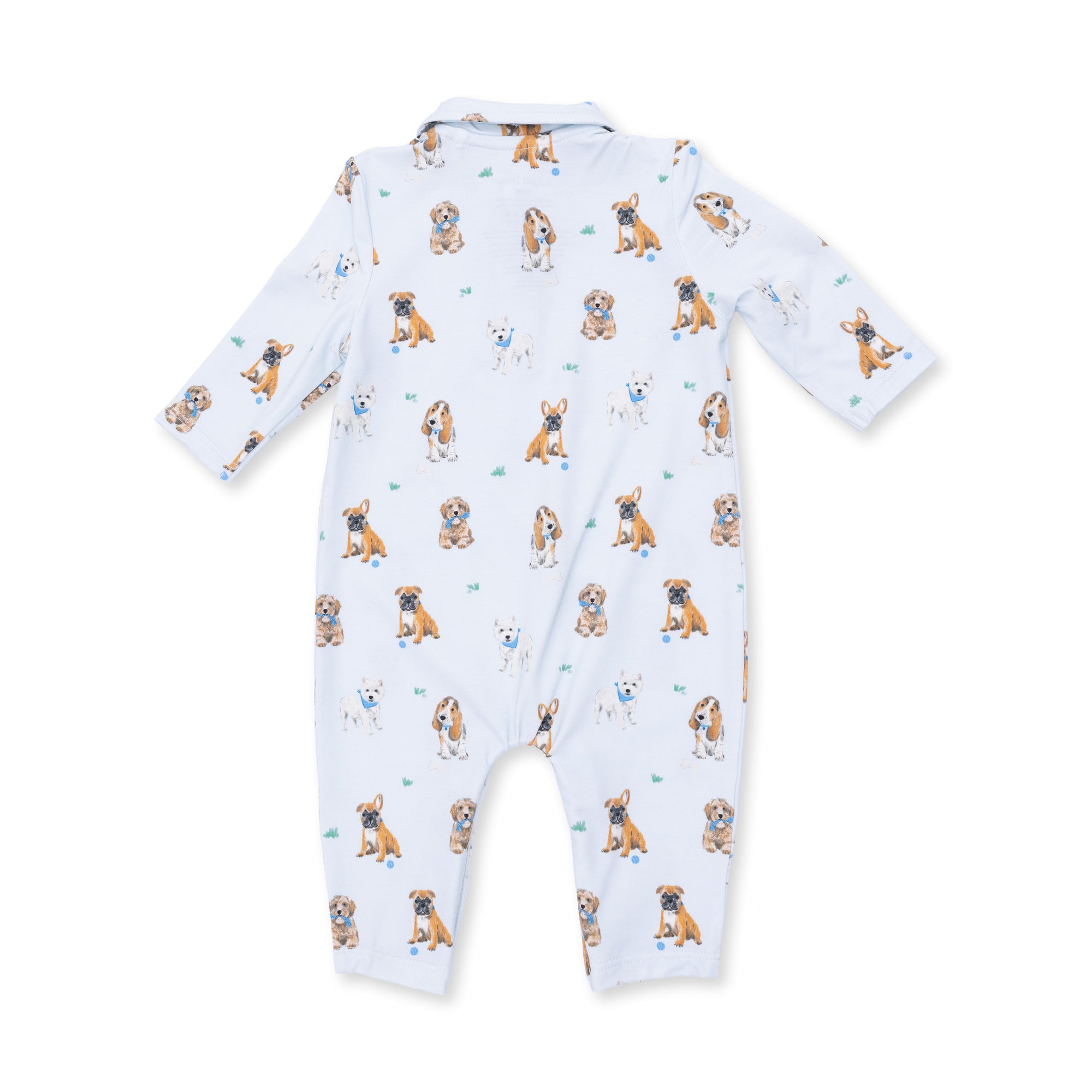 Bestie Dogs Blue Polo Romper
