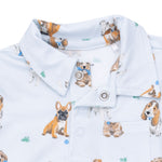 Bestie Dogs Blue Polo Romper