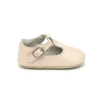 Pink Elodie Scalloped T-Bar Crib Maryjane