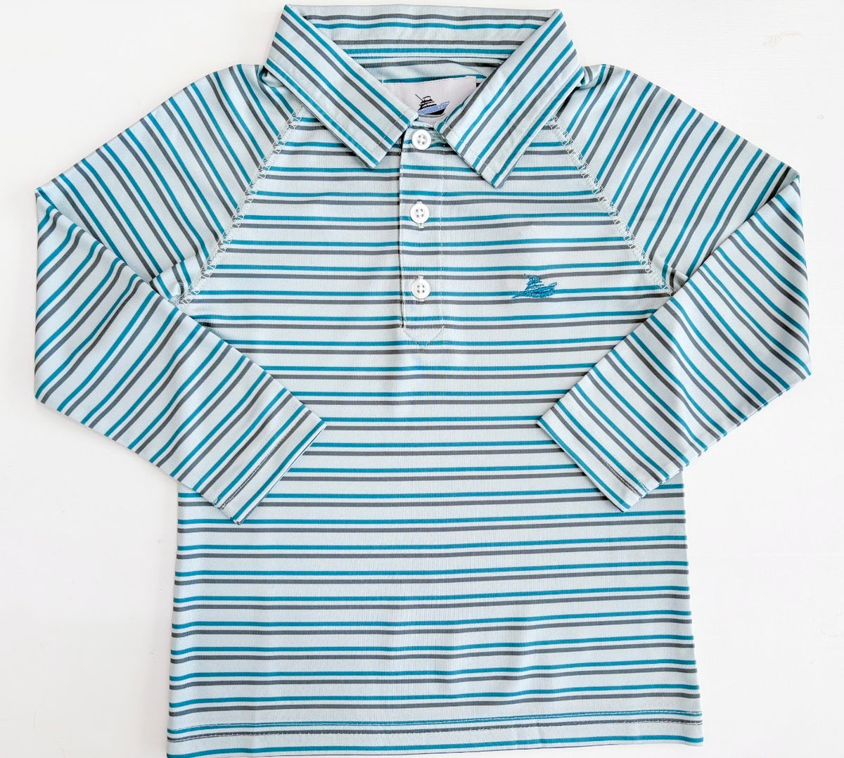 Gray/Oil/Blue LS Polo