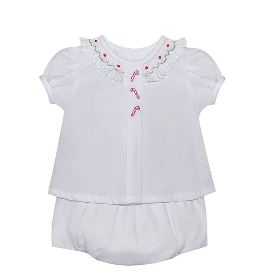 Candy Cane White Alice Girl Bloomer Set