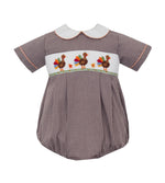 Pre-Order Turkey Brown Gingham Boy Bubble