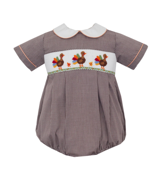 Turkey Brown Gingham Boy Bubble