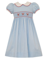 Pre-Order Candy Cane Lt Blue Gingham S/S Dress