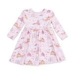 Princess Unicorns and Castle Twirly L/S Dress w/Bike Short