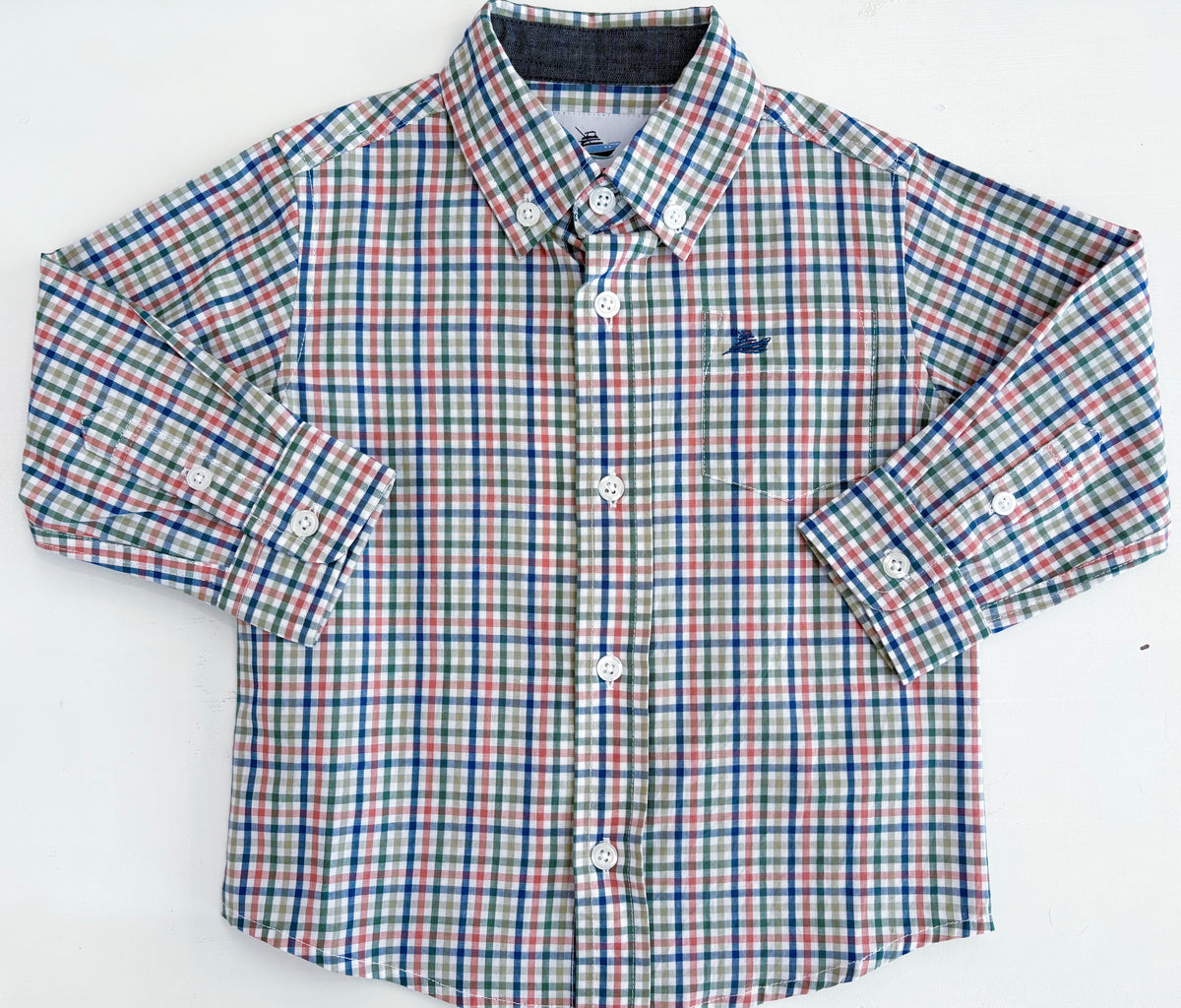 Rust/Green/Blue Plaid LS Dress Shirt