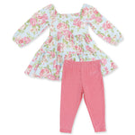 Angeline Floral Cap Sleeve Dress w/Legging
