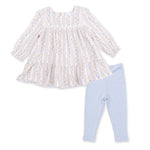 Catarina Floral Puffed L/S Tiered Dress w/Legging