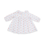 Anna Floral Stripe L/S Peter Pan Ruffle Collar Dress w/Bloomer