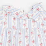 Anna Floral Stripe L/S Peter Pan Ruffle Collar Dress w/Bloomer